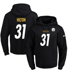 NFL Men's Nike Pittsburgh Steelers #31 Mike Hilton Black Name & Number Pullover Hoodie