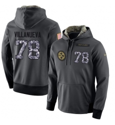 NFL Men's Nike Pittsburgh Steelers #78 Alejandro Villanueva Stitched Black Anthracite Salute to Service Player Performance Hoodie