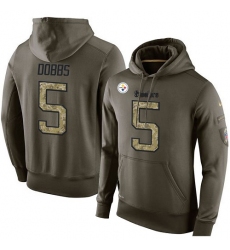 NFL Nike Pittsburgh Steelers #5 Joshua Dobbs Green Salute To Service Men's Pullover Hoodie