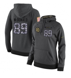 NFL Women's Nike Pittsburgh Steelers #89 Vance McDonald Stitched Black Anthracite Salute to Service Player Performance Hoodie