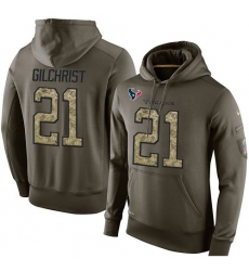 NFL Nike Houston Texans #21 Marcus Gilchrist Green Salute To Service Men's Pullover Hoodie