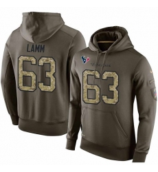 NFL Nike Houston Texans #63 Kendall Lamm Green Salute To Service Men's Pullover Hoodie