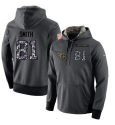 NFL Men's Nike Tennessee Titans #81 Jonnu Smith Stitched Black Anthracite Salute to Service Player Performance Hoodie