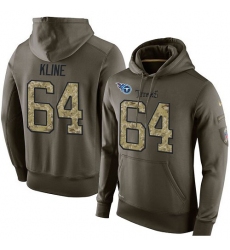 NFL Nike Tennessee Titans #64 Josh Kline Green Salute To Service Men's Pullover Hoodie