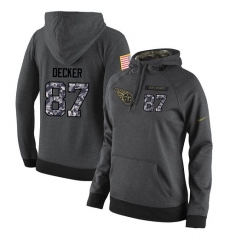 NFL Women's Nike Tennessee Titans #87 Eric Decker Stitched Black Anthracite Salute to Service Player Performance Hoodie