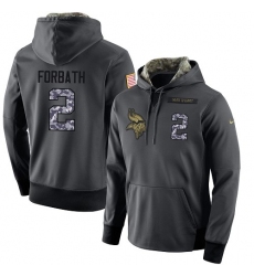 NFL Men's Nike Minnesota Vikings #2 Kai Forbath Stitched Black Anthracite Salute to Service Player Performance Hoodie