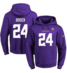 NFL Men's Nike Minnesota Vikings #24 Tramaine Brock Purple Name & Number Pullover Hoodie