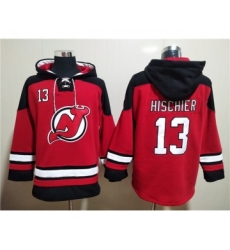 Men's New Jersey Devils #13 Nico Hischier Red Ageless Must-Have Lace-Up Pullover Hoodie