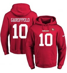 NFL Men's Nike San Francisco 49ers #10 Jimmy Garoppolo Red Name & Number Pullover Hoodie