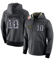 NFL Men's Nike San Francisco 49ers #10 Jimmy Garoppolo Stitched Black Anthracite Salute to Service Player Performance Hoodie