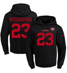 NFL Men's Nike San Francisco 49ers #23 Ahkello Witherspoon Black Name & Number Pullover Hoodie