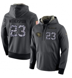 NFL Men's Nike San Francisco 49ers #23 Ahkello Witherspoon Stitched Black Anthracite Salute to Service Player Performance Hoodie