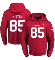 NFL Men's Nike San Francisco 49ers #85 George Kittle Red Name & Number Pullover Hoodie