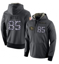 NFL Men's Nike San Francisco 49ers #85 George Kittle Stitched Black Anthracite Salute to Service Player Performance Hoodie