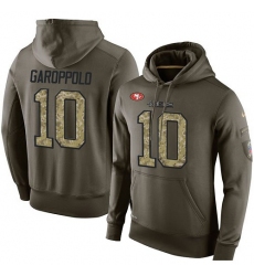 NFL Nike San Francisco 49ers #10 Jimmy Garoppolo Green Salute To Service Men's Pullover Hoodie