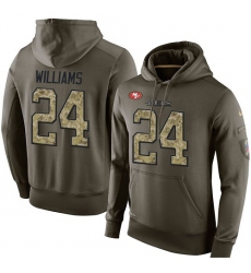 NFL Nike San Francisco 49ers #24 K'Waun Williams Green Salute To Service Men's Pullover Hoodie