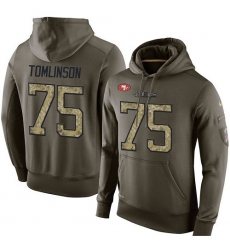 NFL Nike San Francisco 49ers #75 Laken Tomlinson Green Salute To Service Men's Pullover Hoodie