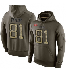 NFL Nike San Francisco 49ers #81 Trent Taylor Green Salute To Service Men's Pullover Hoodie