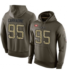 NFL Nike San Francisco 49ers #95 Tank Carradine Green Salute To Service Men's Pullover Hoodie