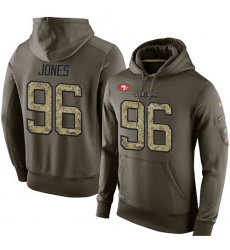 NFL Nike San Francisco 49ers #96 Datone Jones Green Salute To Service Men's Pullover Hoodie