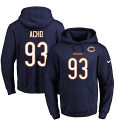 NFL Men's Nike Chicago Bears #93 Sam Acho Navy Blue Name & Number Pullover Hoodie