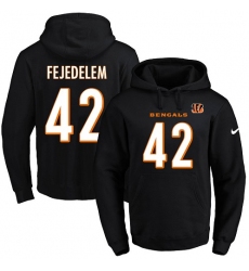 NFL Men's Nike Cincinnati Bengals #42 Clayton Fejedelem Black Name & Number Pullover Hoodie