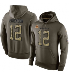 NFL Nike Cincinnati Bengals #12 Alex Erickson Green Salute To Service Men's Pullover Hoodie