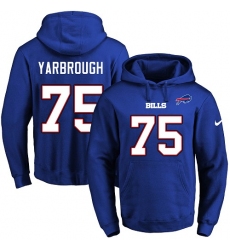 NFL Men's Nike Buffalo Bills #75 Eddie Yarbrough Royal Blue Name & Number Pullover Hoodie