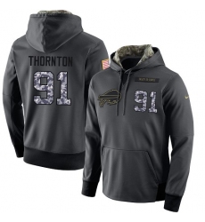 NFL Men's Nike Buffalo Bills #91 Cedric Thornton Stitched Black Anthracite Salute to Service Player Performance Hoodie