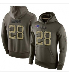 NFL Nike Buffalo Bills #28 E.J. Gaines Green Salute To Service Men's Pullover Hoodie