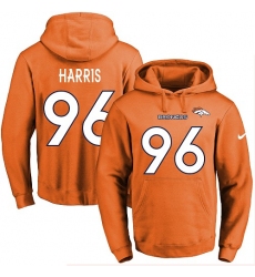 NFL Men's Nike Denver Broncos #96 Shelby Harris Orange Name & Number Pullover Hoodie