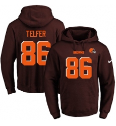 NFL Men's Nike Cleveland Browns #86 Randall Telfer Brown Name & Number Pullover Hoodie