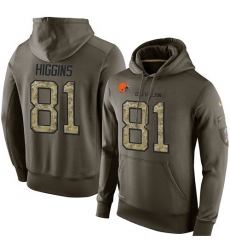 NFL Nike Cleveland Browns #81 Rashard Higgins Green Salute To Service Men's Pullover Hoodie