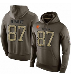 NFL Nike Cleveland Browns #87 Seth DeValve Green Salute To Service Men's Pullover Hoodie