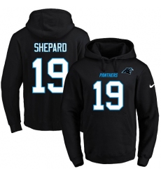 NFL Men's Nike Carolina Panthers #19 Russell Shepard Black Name & Number Pullover Hoodie