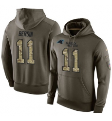 NFL Nike Carolina Panthers #11 Brenton Bersin Green Salute To Service Men's Pullover Hoodie