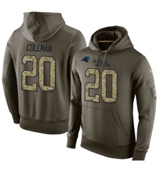 NFL Nike Carolina Panthers #20 Kurt Coleman Green Salute To Service Men's Pullover Hoodie