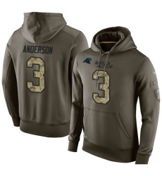 NFL Nike Carolina Panthers #3 Derek Anderson Green Salute To Service Men's Pullover Hoodie