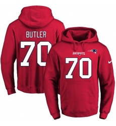 NFL Men's Nike New England Patriots #70 Adam Butler Red Name & Number Pullover Hoodie