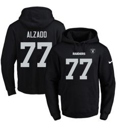 NFL Men's Nike Oakland Raiders #77 Lyle Alzado Black Name & Number Pullover Hoodie