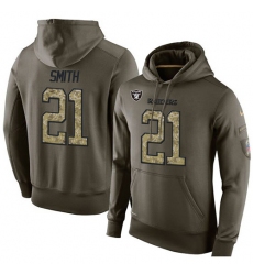 NFL Nike Oakland Raiders #21 Sean Smith Green Salute To Service Men's Pullover Hoodie