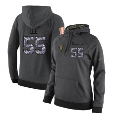 NFL Women's Nike Oakland Raiders #55 Marquel Lee Stitched Black Anthracite Salute to Service Player Performance Hoodie