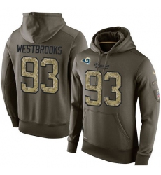 NFL Nike Los Angeles Rams #93 Ethan Westbrooks Green Salute To Service Men's Pullover Hoodie