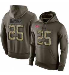 NFL Nike Tampa Bay Buccaneers #25 Peyton Barber Green Salute To Service Men's Pullover Hoodie