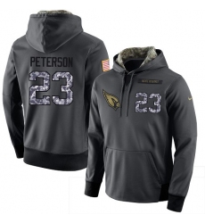 NFL Men's Nike Arizona Cardinals #23 Adrian Peterson Stitched Black Anthracite Salute to Service Player Performance Hoodie