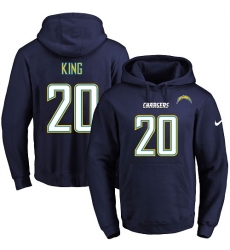 NFL Men's Nike Los Angeles Chargers #20 Desmond King Navy Blue Name & Number Pullover Hoodie