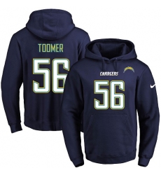 NFL Men's Nike Los Angeles Chargers #56 Korey Toomer Navy Blue Name & Number Pullover Hoodie