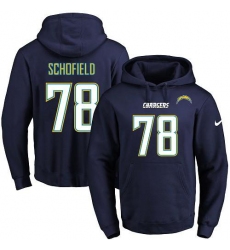 NFL Men's Nike Los Angeles Chargers #78 Michael Schofield Navy Blue Name & Number Pullover Hoodie