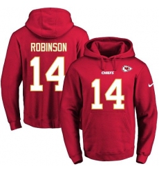 NFL Men's Nike Kansas City Chiefs #14 Demarcus Robinson Red Name & Number Pullover Hoodie