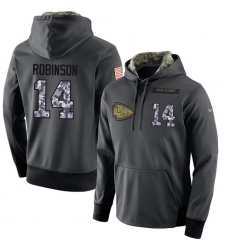 NFL Men's Nike Kansas City Chiefs #14 Demarcus Robinson Stitched Black Anthracite Salute to Service Player Performance Hoodie